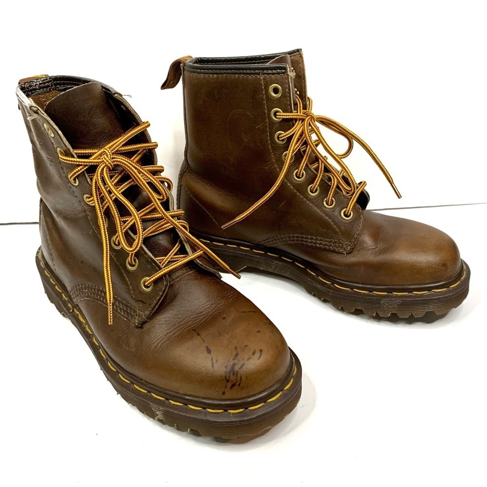 Dr Martens Brown‎ Leather Combat Boots Made in England